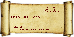Antal Kiliána névjegykártya